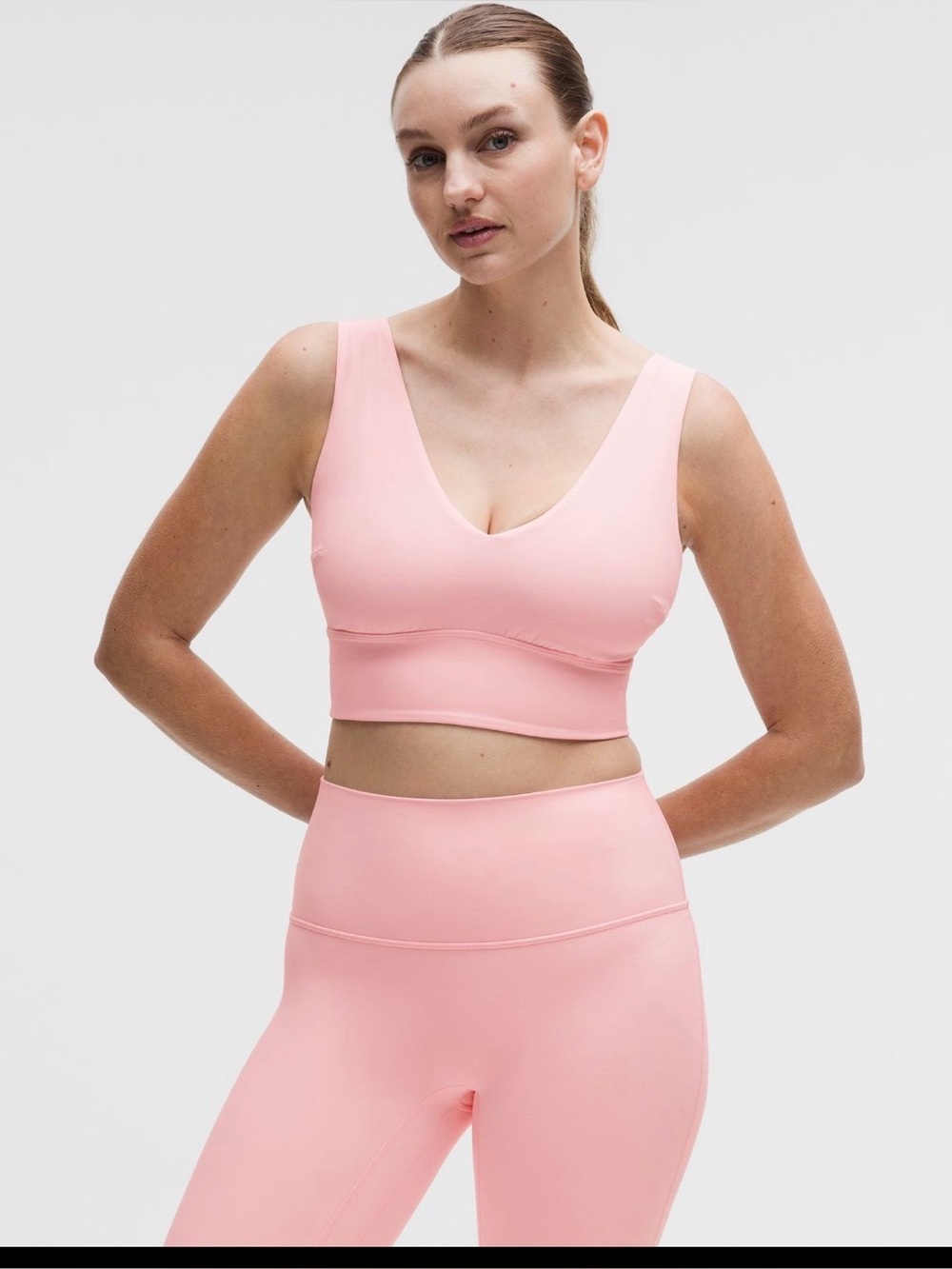 NWT Lululemon Align V-Neck Bra Light Support Pink Pearl sz Small